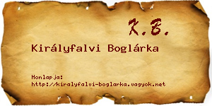 Királyfalvi Boglárka névjegykártya