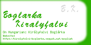 boglarka kiralyfalvi business card